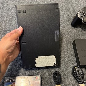 Sony PlayStation 2 Slim Black Console Bundle Controller Cords 1 Game Tested