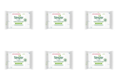 (6 Pack) Simple Kind To Skin Micellar Cleansing Wipes, 25 ct Exp 1/25