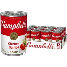 Campbell's Condensed Chicken Gumbo Soup 10.5 oz Pack of 12 Canned Comfort Food