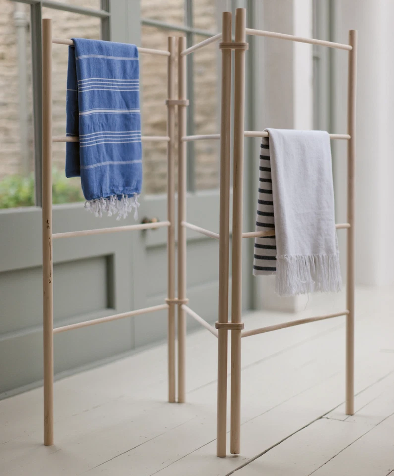 Foldable Clothes Horse, Standing Clothes Drying Rack, Wood Clothes Airer - Image 2 of 3