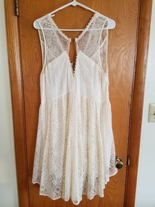 gold lace mini dress