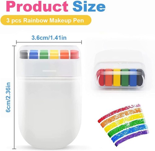3 Pack Rainbow Face Paint Pen FOR LGBTQ+ Rainbow Body Paint Large Size for Party - Bild 3 von 8