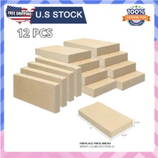 12PCS Woodstove Firebricks, Fire Bricks, Size 9" X 4-1/2" X 1-1/4", Fire Bric...
