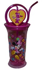 Authentic Disney Minnie Mouse Spinning Sippy Cup W Straw