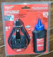 Milwaukee BOLD Line Chalk Reel & BLUE Chalk Refill *General Use* #48-22-3982