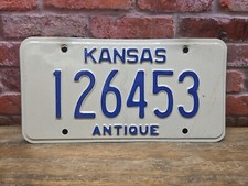 Kansas Antique License Plate 126453 Collector Man Cave Garage Expired