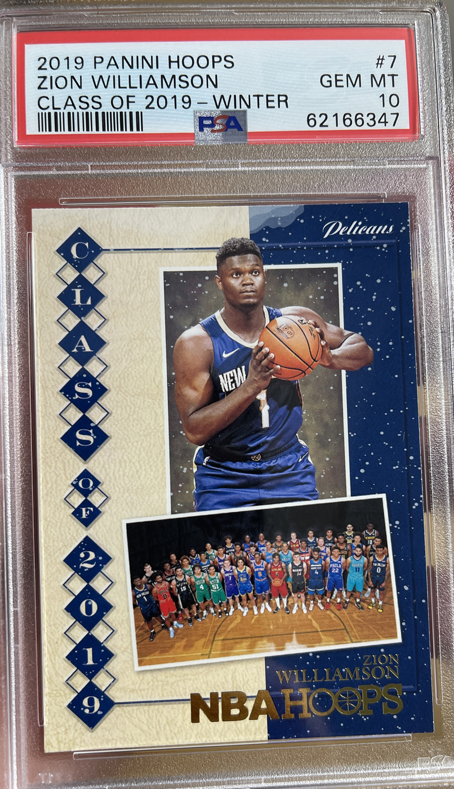 2019 Panini NBA Hoops Winter Variation Zion Williamson Rookie Gem Mint 10 PSA