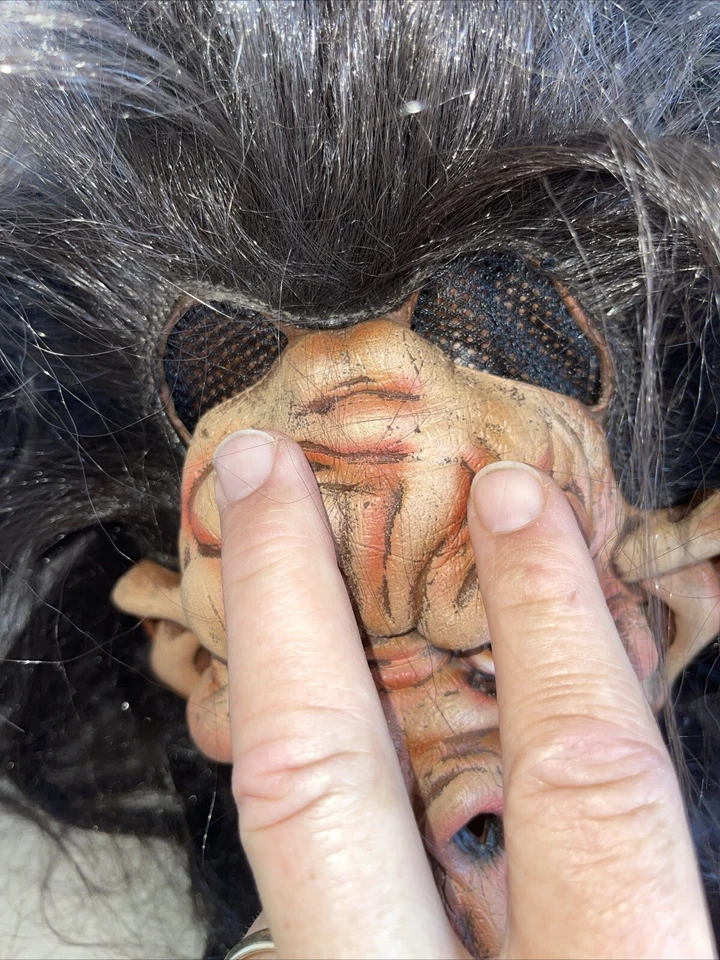 Caveman Mask Halloween Costume Full Hair Barbarian Prehistoric Paper Magic Co - Image 4 of 4