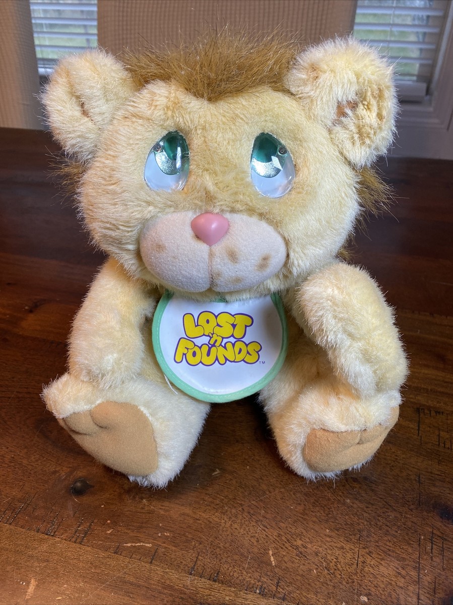 Vintage 1989 LOST 'N FOUNDS 11” Plush Sad Green Eyes Baby