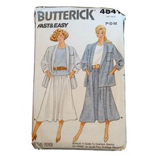 Butterick 4841 Misses Jacket Top Skirt double breasted P S M size 6 8 10 12 14