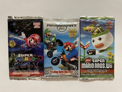 New Super Mario Bros, Galaxy, Mario Kart Wii Enterplay Trading Card Pack x3