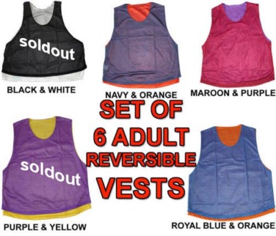REVERSIBLE ADULT SOCCER MICRO MESH SCRIMMAGE VESTS PINNIES
