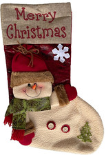 Christmas Snowman Stocking 18.5 in by 11.5 in