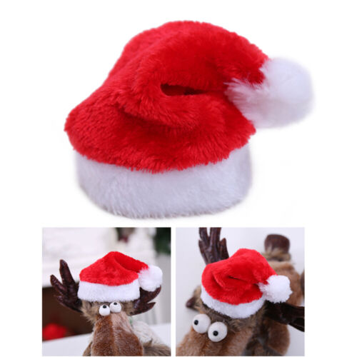  Red Small Dog Hat Christmas Winter Costume Kitten Dress up Clothes - Picture 1 of 11