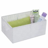 Aufbewahrungskorb HWC-C37, Dekokorb Korb Aufbewahrung, 12X28X20Cm Weiß