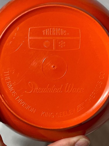 Vintage Thermoskanne Isoliergeschirr weiß orange Retro Melamin Krug 70er - Bild 3 von 9