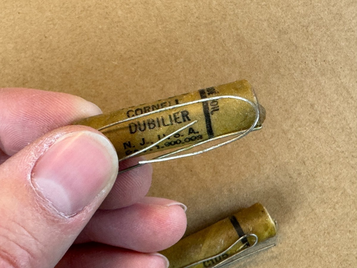 2 NOS Vintage 1950s Cornell-Dubilier Wax Capacitors .05 uf 400V 