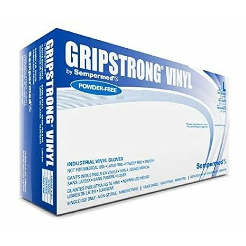 Gripstrong Powder-Free Disposable Vinyl Gloves 100ct Size XL Color White