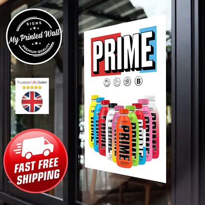 Prime Drink Fenster Vinyl, Schaufenster, Poster, Ladengrafik, Ladenschild, KSI