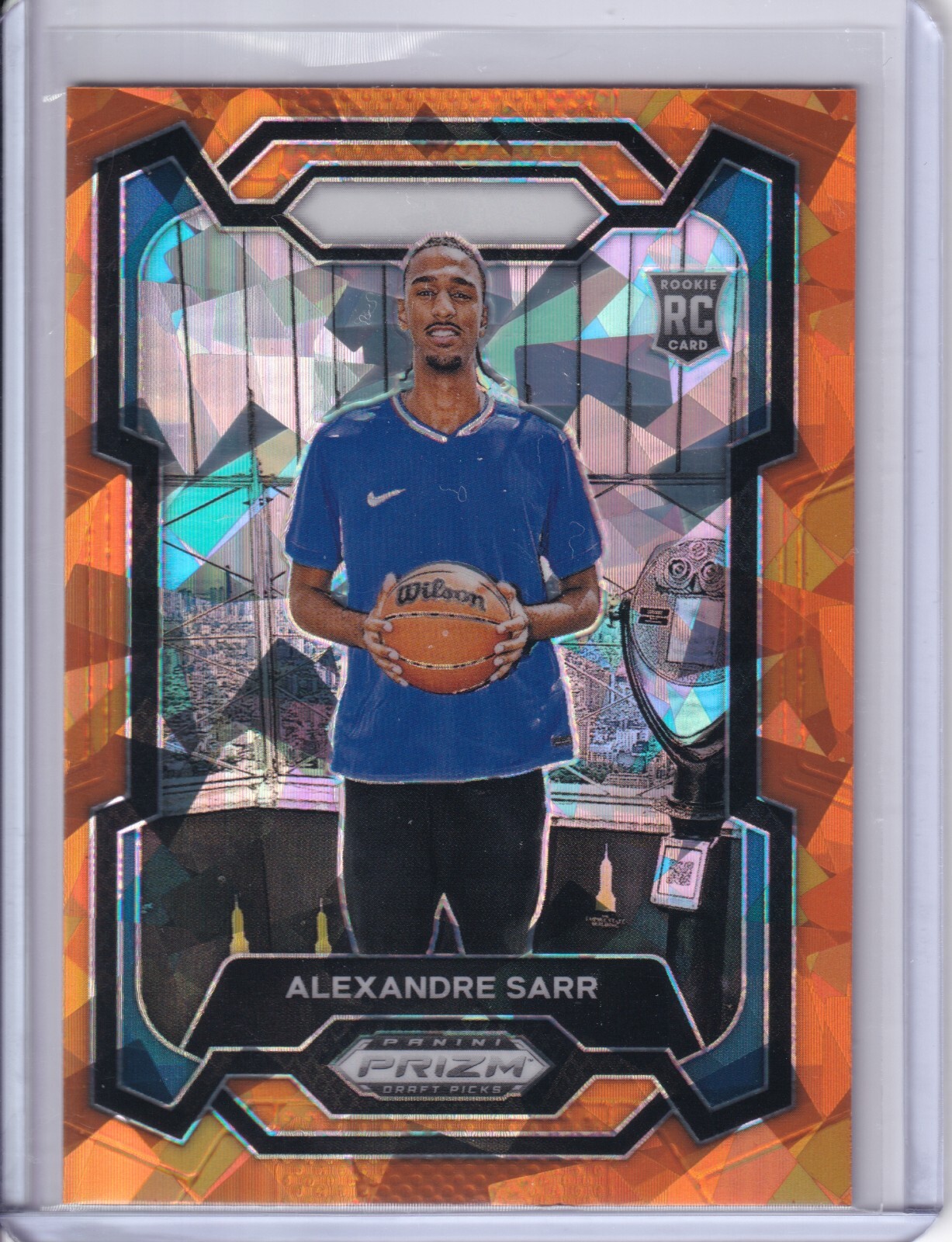 2024 Panini Prizm Draft Picks #52 Alexandre Sarr Rookie Card Orange Ice