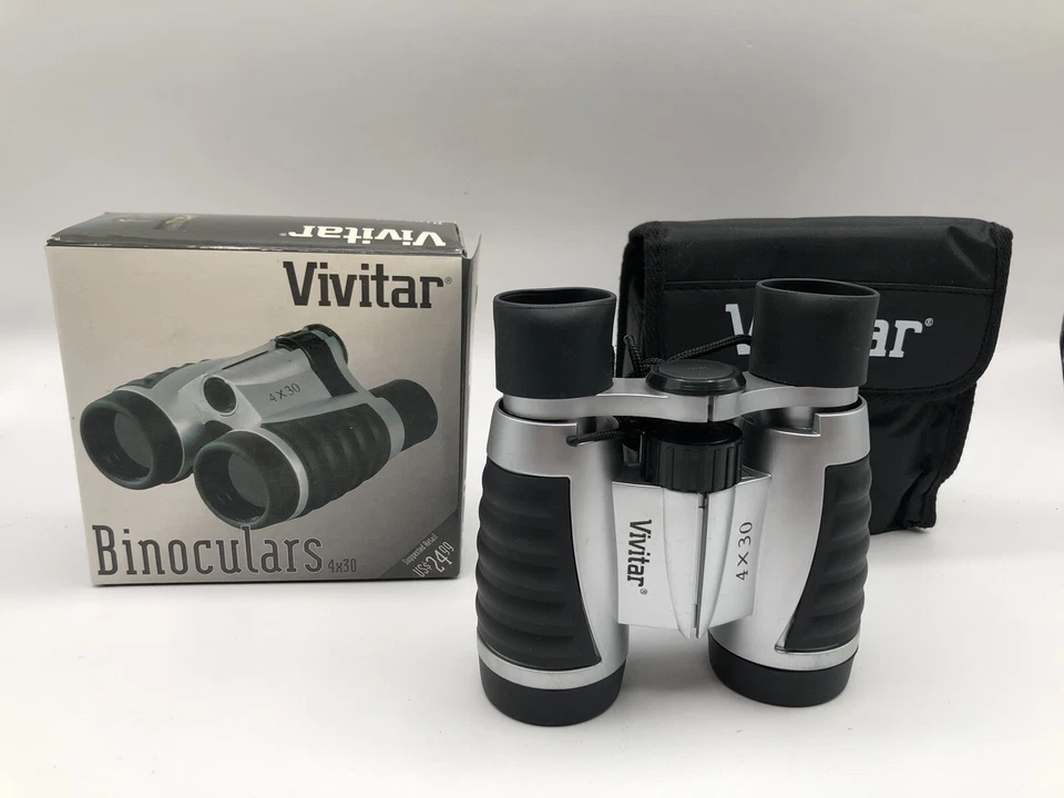 New Vintage Vivitar Binoculars 4 x 30 w Strap Carrying Pouch & Cloth Lens Wipe - Image 2 of 4