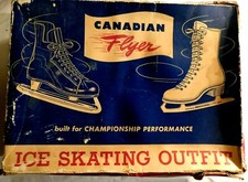 Canadian Flyer Ladies Figure Ice Skates Size 9 with Box Blade Covers