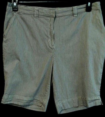 Kim rogers brown white striped spandex 