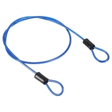 Security Steel Cable 2.5mmx0.5m Coated Luggage Lock Rope w Loop Blue