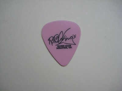 B.B. BB King King's Pink Blues Club Logo Memphis Tn. Guitar Pick Rare