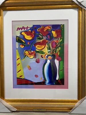 Peter Max Original Mixed Media Acrylic Hand Signed With Serial