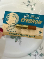 VINTAGE NU-MASCA  REFILL EYE BROW LINER MECHANICAL PENCIL DARK BROWN SEALED  NEW