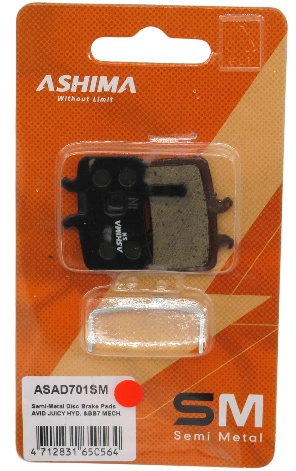 Ashima Disc Brake Pads Semi-Metal AVID JUICY HYD & BB7 MECH ASAD701SM -H