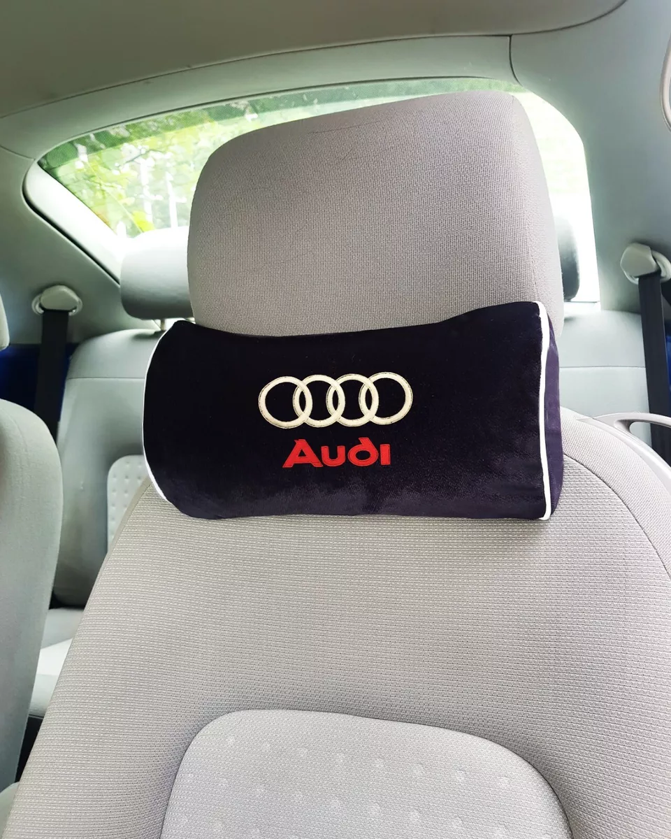 Audi Embroidery Print car black Pillow , Car seat pillow neck  rest.Personalized