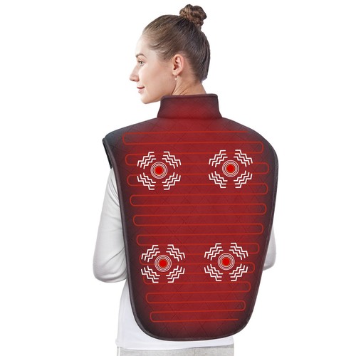 Snailax Larging Heating Pad for Neck,Back,Shoulders 21"x26"  Vibration Massager