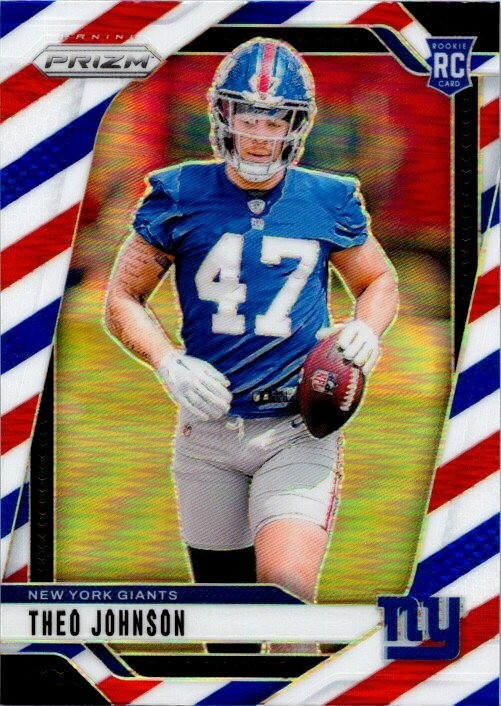 Theo Johnson 2024 Prizm Red White Blue Rookie Card #390 - Giants