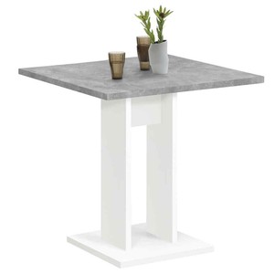 Fmd Table De Salle A Manger Gris Beton Et Blanc Diner Cuisine Repas Salon Ebay