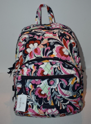 Vera Bradley large Essential Backpack Mod Paisley Pink Black White Cotton New Vera Bradley Mod Paisley Pattern Essential Backpack | eBay main image 3