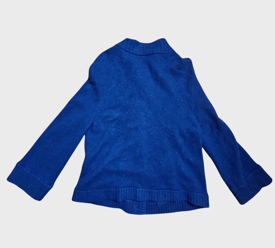 Talbots Wool Cashmere Button Front Knit Cardigan Sweater Girls XL Royal Blue - Image 2 of 4