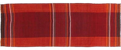 Afghan Kelim Soumakh Ghalmuri Teppich 90x260 Handgewebt Läufer Rot Streifen - Bild 1 von 4