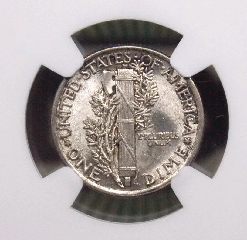 1917 "P" Mercury SILVER Dime 10c NGC MS62 FB #006 *FULL BANDS* Unc ECC&C, Inc. - Image 2 of 4
