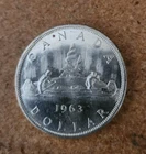 1963 uncirculated Canadian 80% silver dollar