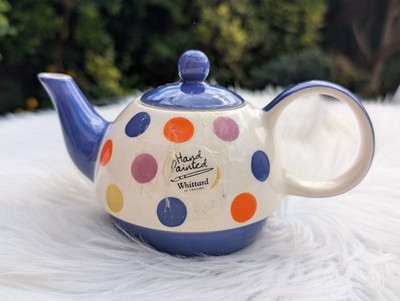 Whittard of Chelsea gepunktete Teekanne - handbemalt blau & bunt