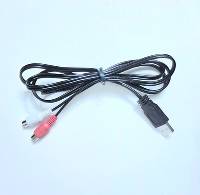 USB - A to 2 - RCA Male Cable White and Red 4ft in length  Free Shipping
