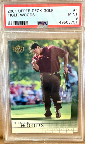 2001 Upper Deck Golf Tiger Woods #1 PSA 9