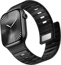 Soft Silicone Strap Compatible with Apple Watch Series 7 40mm Waterproof Black