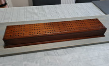 Antique Worlds Largest Wooden Cribbage Board Large Vintage Huge Domino Box XXL