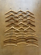 True Vintage 1950-1960s Wooden Hangers Coat Suit Slim Real Wood LOT OF 31