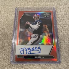 2026 Leaf Metal Jim Kelly Auto Orange On Card Auto # 8/8 Bills HOF