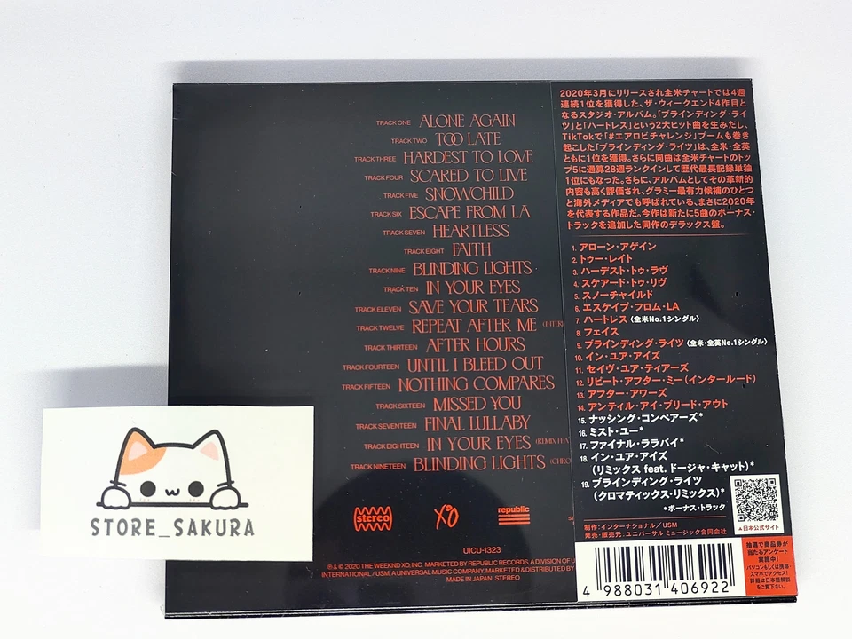 The Weeknd After Hours with 5 Bonus Tracks Deluxe Edition From Japan CD 19tr - Image 2 of 4