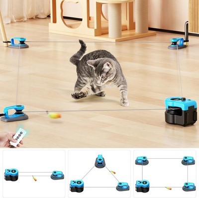 Upgraded Interactive Cat Toy   Auto/Manual Feather Mouse Treadmill (Sky Blue)